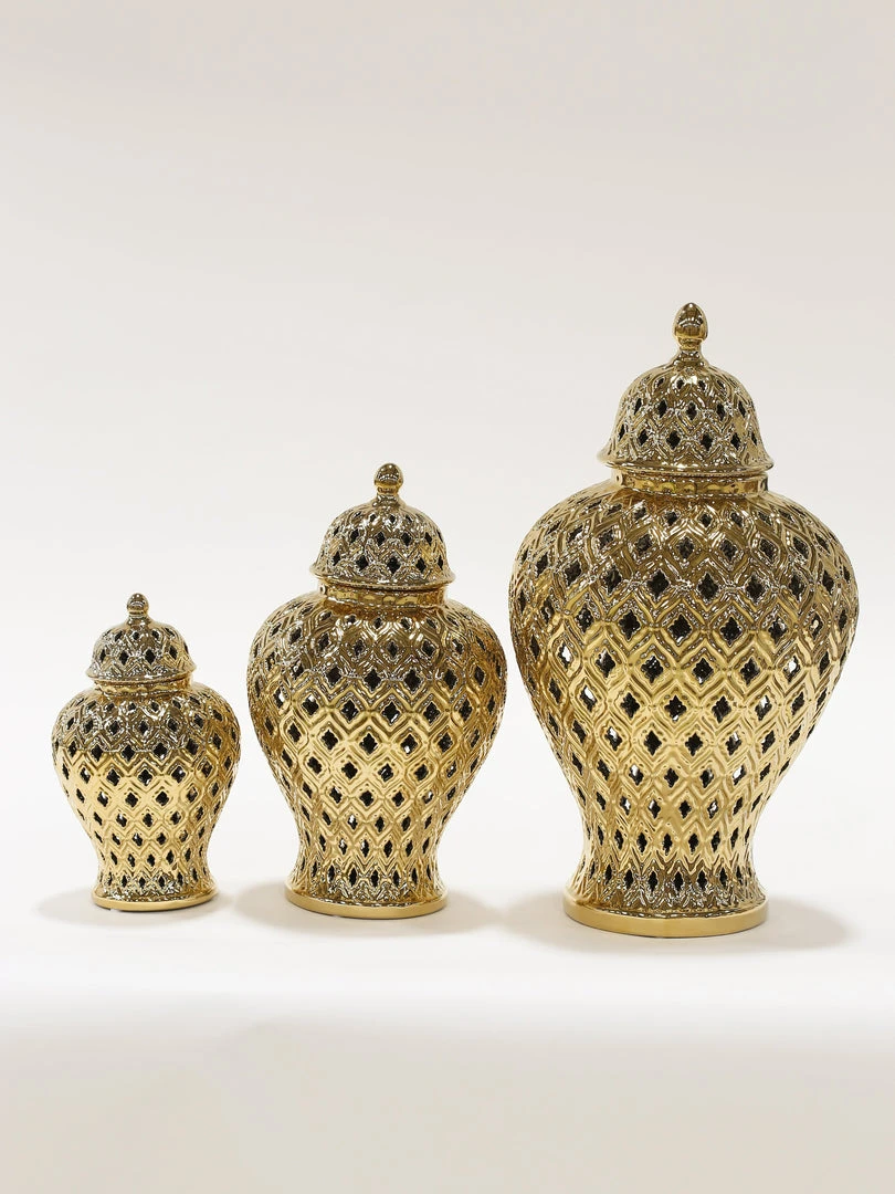 Inspire Me! Home Decor Small Gold Ginger Jar