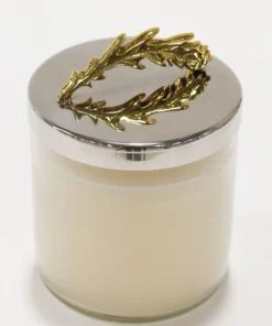 Inspire Me! Home Decor Silver And Gold Detailed Lid Candle - Vanilla (6 Styles)