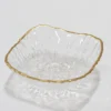 Inspire Me! Home Decor Glass Textured Dessert Bowl With Gold Trim