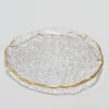 Inspire Me! Home Decor Glass Textured Salad Plate With Gold Trim