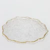 Inspire Me! Home Decor Glass Textured Dinner Plate With Gold Trim