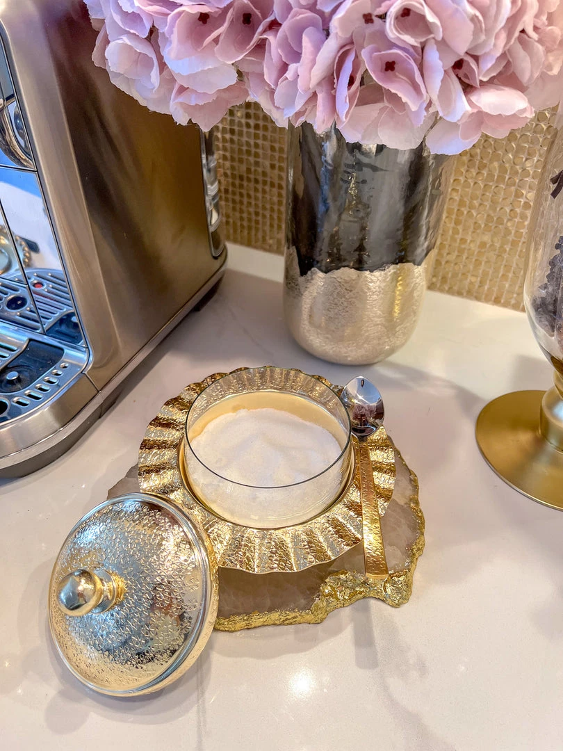 Inspire Me! Home Decor Rippled Sugar Jar With Spoon (2 Colors)