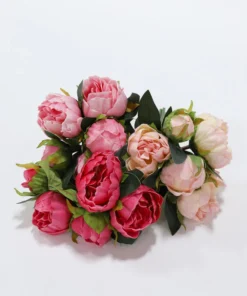 Inspire Me! Home Decor Real Touch Pink Tone Peony Bundle (3 Colors)