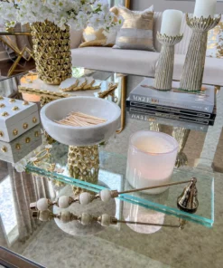 Inspire Me! Home Decor Rectangular Glass Tray With Cherry Blossom Details