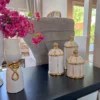 Inspire Me! Home Decor White Ceramic Lidded Jar With Gold Linear Detail (3 Sizes)