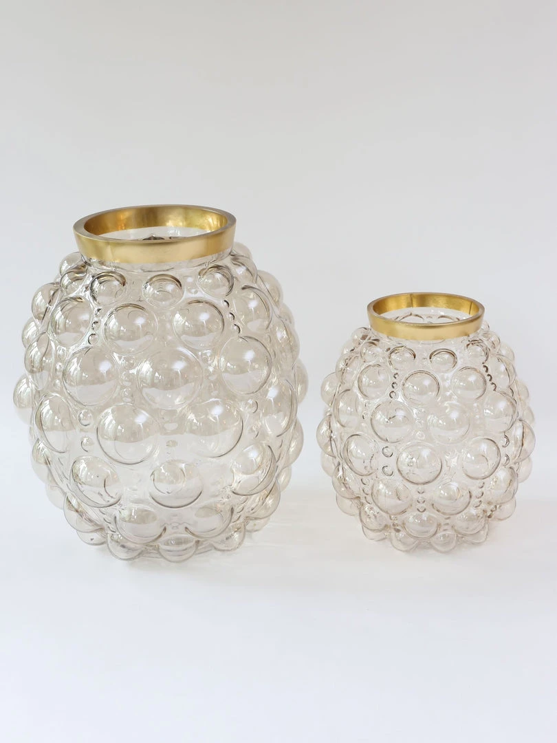 Inspire Me! Home Decor Bubble Vase With Gold Rim (2 Sizes)