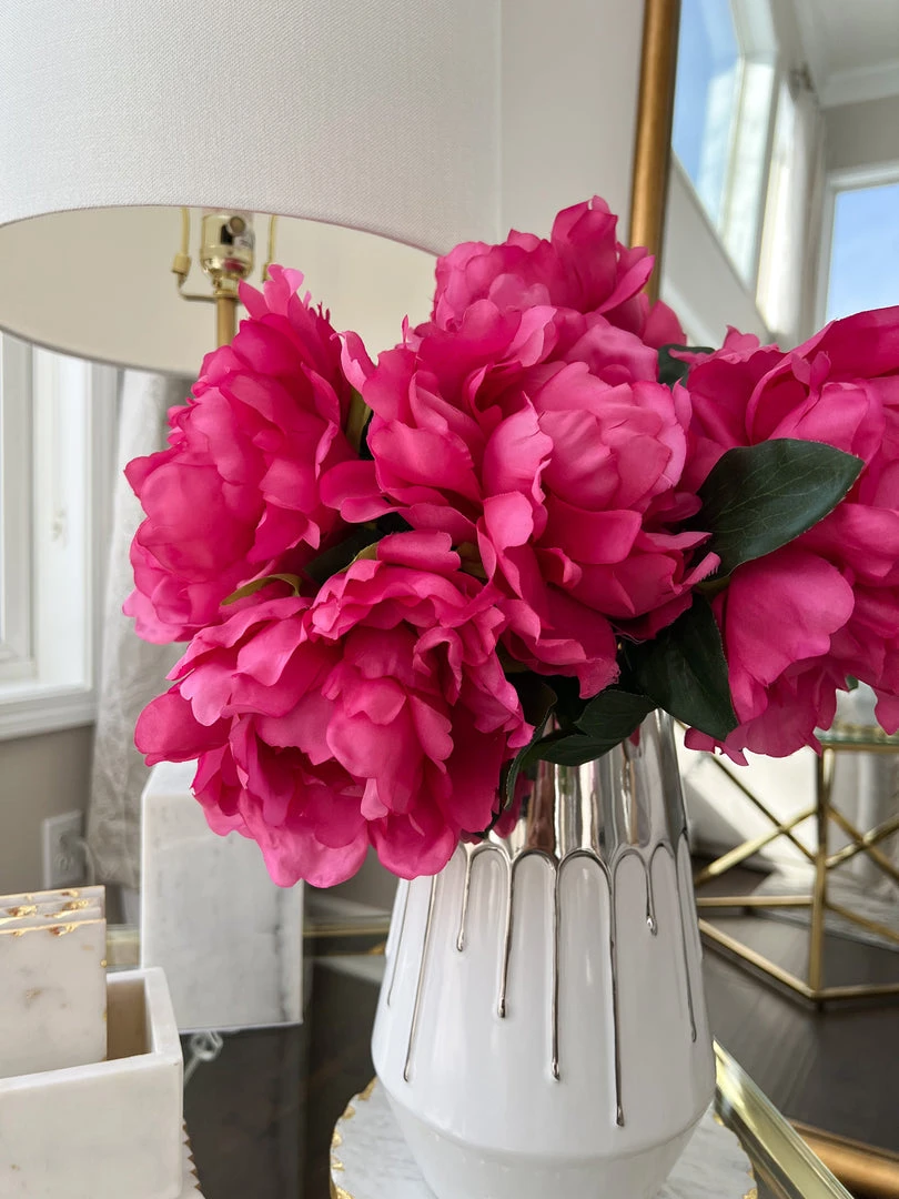 Inspire Me! Home Decor 23" Bright Pink Peony Stem