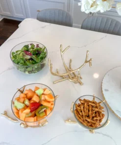 Inspire Me! Home Decor Bowls With Gold Branch Design (3 Sizes)