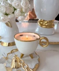 Inspire Me! Home Decor Round Trivet With White Jeweled Flower Details