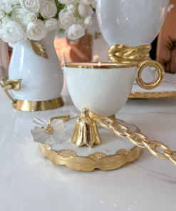 Inspire Me! Home Decor Round Trivet With White Jeweled Flower Details