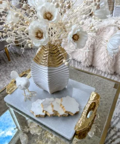 Inspire Me! Home Decor Lotus Shaped Marble Coasters