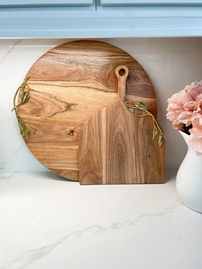 Inspire Me! Home Decor Large Wood Charcuterie Board Leaf Design (2 Styles)