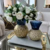 Inspire Me! Home Decor 13" Real Touch White Peony, Tulip And Eucalyptus Bouquet