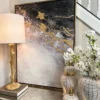 Inspire Me! Home Decor Charcoal Black, Gold, And White Abstract Wall Art WALL ART & MIRRORS
