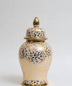 Inspire Me! Home Decor Gold Leopard Print Ginger Jar (2 Sizes)