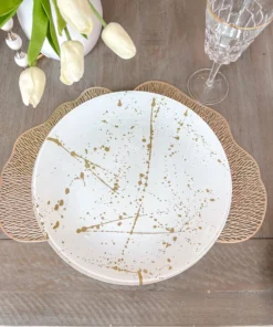 Inspire Me! Home Decor Gold Ginko Leaf Tablemat