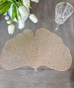 Inspire Me! Home Decor Gold Ginko Leaf Tablemat