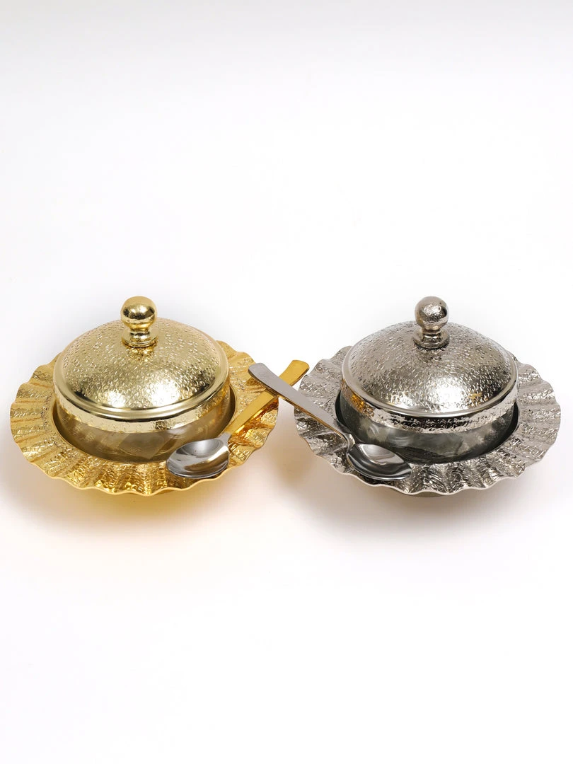 Inspire Me! Home Decor Rippled Sugar Jar With Spoon (2 Colors)