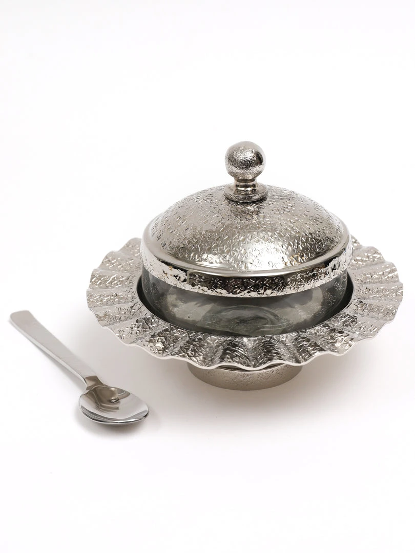 Inspire Me! Home Decor Rippled Sugar Jar With Spoon (2 Colors)