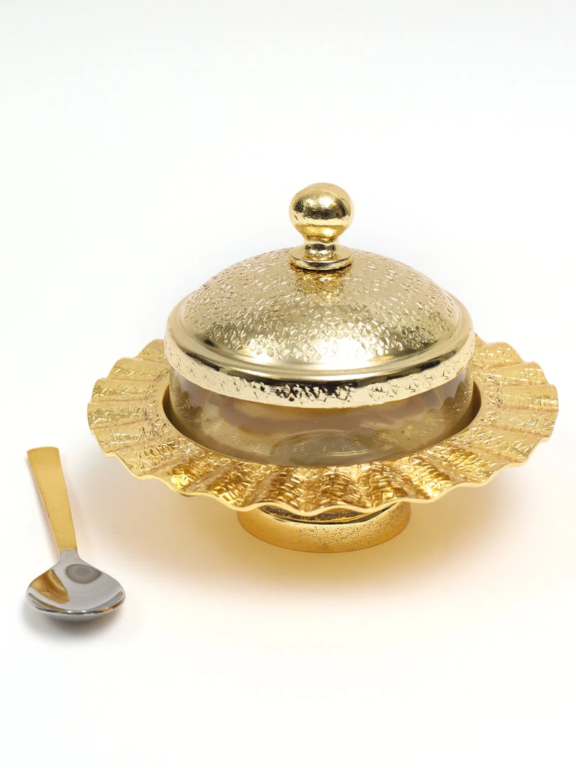 Inspire Me! Home Decor Rippled Sugar Jar With Spoon (2 Colors)