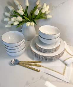 Inspire Me! Home Decor Gold 18 Piece Set Dining Set