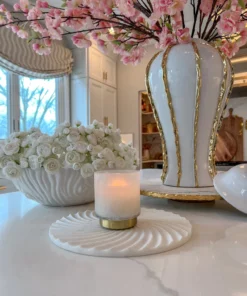 Inspire Me! Home Decor White Marble Spiral Shaped Board