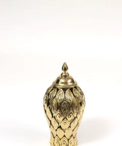 Inspire Me! Home Decor Gold Petal Textured Ginger Jars (3 Sizes)