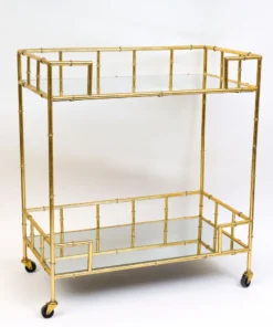 Inspire Me! Home Decor Distressed Gold Bar Cart