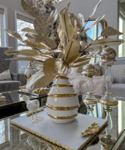 Inspire Me! Home Decor White Porcelain Vase With Stripe Design (2 Colors)