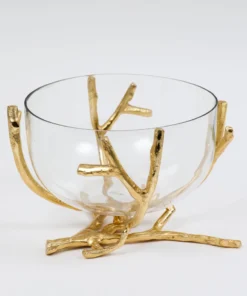 Inspire Me! Home Decor Bowls With Gold Branch Design (3 Sizes)