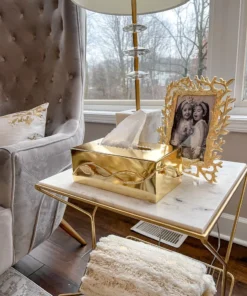 Inspire Me! Home Decor Metal Leaf Design Tissue Box Cover (2 Colors)