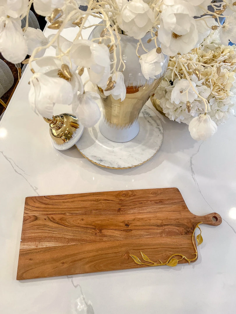 Inspire Me! Home Decor Large Wood Charcuterie Board Leaf Design (2 Styles)