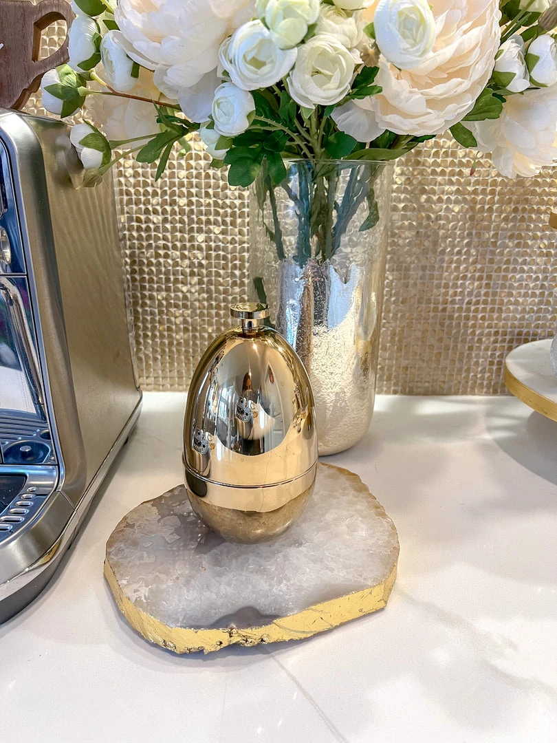 Inspire Me! Home Decor Gold Egg Shaped Utensil Holder (2 Styles)