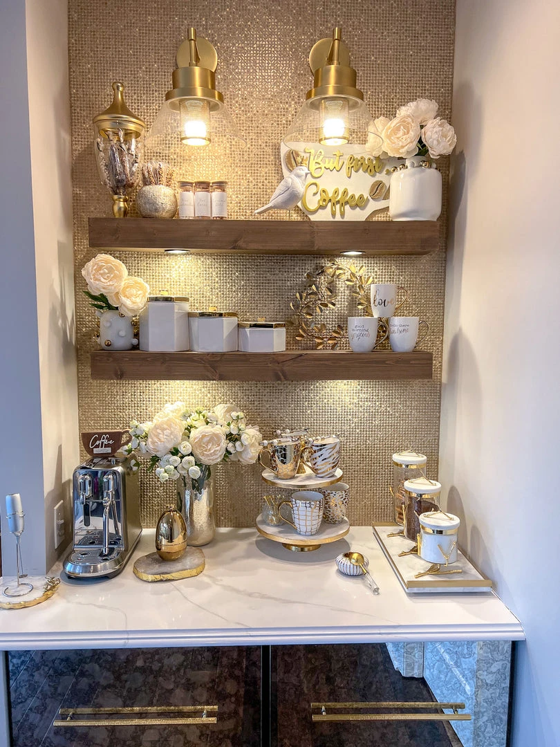 Inspire Me! Home Decor Marble Two Tier Cake Stand With Gold Detail