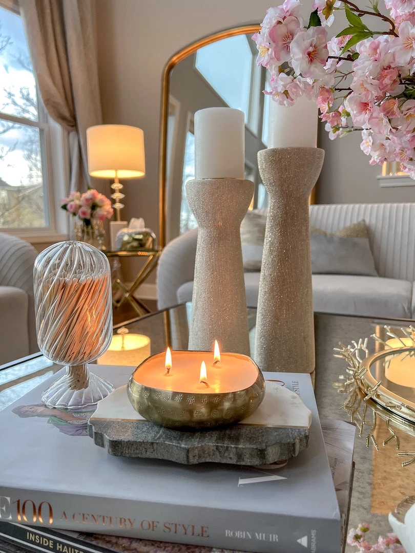 Inspire Me! Home Decor Gold Candle Tray (2 Sizes)