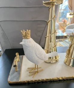 Inspire Me! Home Decor Set Of 2 Birds With Gold Crowns