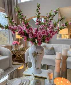 Inspire Me! Home Decor Floral Stems Hollyhock Stem (3 Colors)