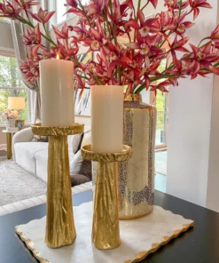 Inspire Me! Home Decor Gold Metal Branch Pedestal Candle Holder (2 Sizes)