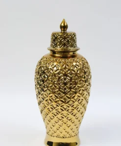 Inspire Me! Home Decor Gold Ginger Jar Lattice Design (2 Sizes)