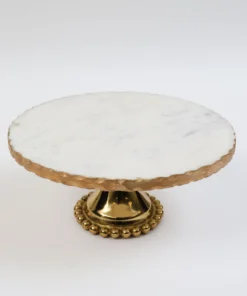 Inspire Me! Home Decor Gold Marble Cake Stand (2 Sizes)
