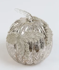 Inspire Me! Home Decor Mercury Glass Pumpkin Silver