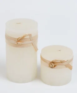 Inspire Me! Home Decor Cream Textured Pillar Candle (2 Sizes)