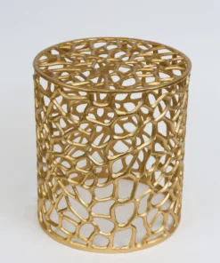 Inspire Me! Home Decor Openwork Coral Gold Sidetables (Set Of 2)