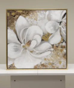 Inspire Me! Home Decor WALL ART & MIRRORS Gold Detailed Floral Wall Art Painting