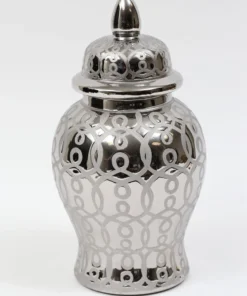 Inspire Me! Home Decor Mini Silver Patterned Ginger Jar