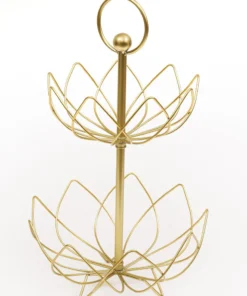 Inspire Me! Home Decor Gold Flower Shaped Metal Two-Tiered Display