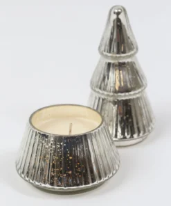 Inspire Me! Home Decor Etched Mercury Glass Tree Candle