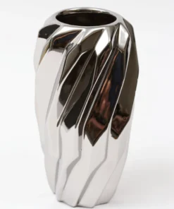 Inspire Me! Home Decor Silver Wavy Design Vase