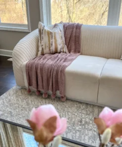 Inspire Me! Home Decor Knit Pom Pom Throw (2 Colors)