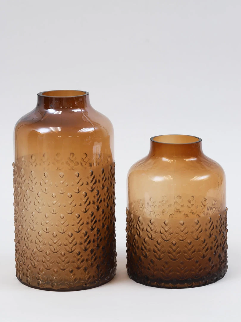Inspire Me! Home Decor Amber Glass Textured Vase (2 Sizes)